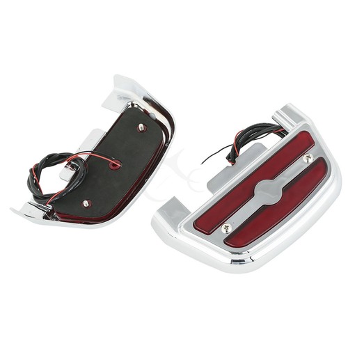 Red LED Passenger Footboard Floorboard Cover For Harley Touring Electra