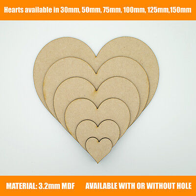 Wooden MDF Hearts Shape 3mm MDF, Craft Shape, Tags, Embellishments, Decoration 