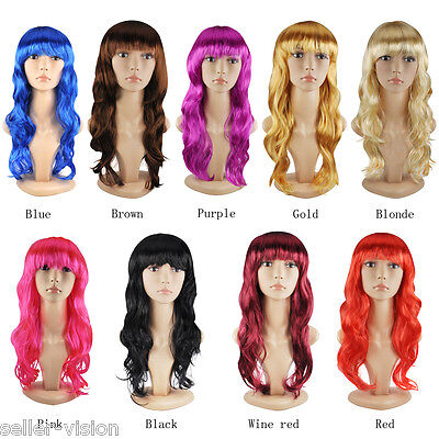 Women's  Sexy Long Curly Fancy Dress Wigs Cosplay Costume Ladies Full Wig Party