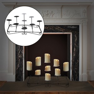 9 Pillar Fireplace Candle Holder Mantel Floor Tier