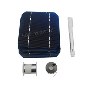  -5x5-solar-cells-KIT-w-tabbing-wire-bus-wire-flux-pen-DIY-solar-panel