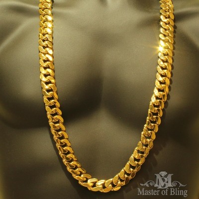 Cuban Link Chain For Sale >> Mens Solid Heavy Yellow Gold Finish 500+ grams Miami Cuban Link Chain Necklace | eBay Cuban Link Chain For Sale >> Mens Solid Heavy Yellow Gold Finish 500+ grams Miami Cuban Link Chain Necklace | eBay