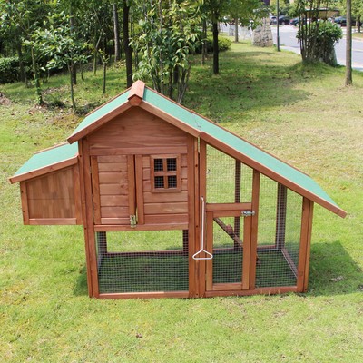 Deluxe Wooden Chicken Poultry Rabbit Pet Coop ...