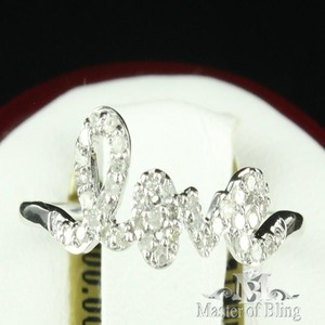 ... -Valentine-Real-Diamond-10k-White-Gold-Cocktail-Ring-Girl-Ladies-Sale