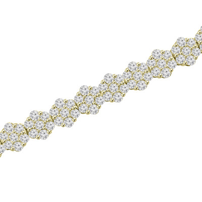 10.65 ct Ladies Round Cut Diamond Tennis Bracelet in 14 kt Yellow Gold