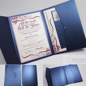 Rectangular pocket wedding invitations