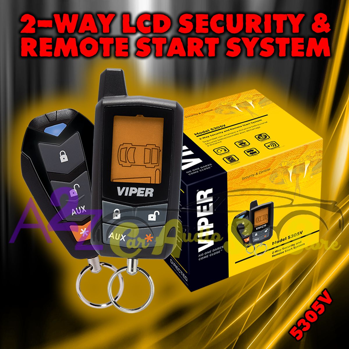 VIPER 5305V 2 WAY LCD VEHICLE CAR ALARM KEYLESS ENTRY ... viper 5305v remote start wiring diagram 