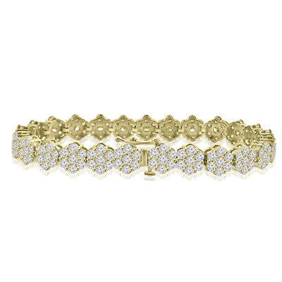10.65 ct Ladies Round Cut Diamond Tennis Bracelet in 14 kt Yellow Gold