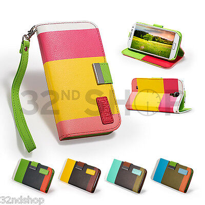 WALLET LEATHER CASE COVER FOR SAMSUNG GALAXY S3 I9300 / S4 I9500 SCREEN GUARD