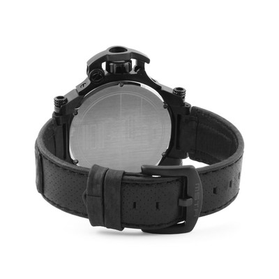 Pre-owned Meister Mstr Commander Black/black Carbon Strap Watch Co103cf