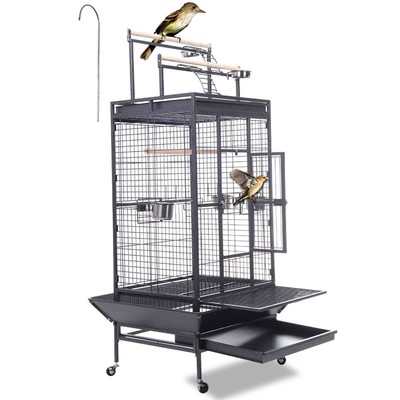 Large Bird Cage Play Top Iron Ladder ...