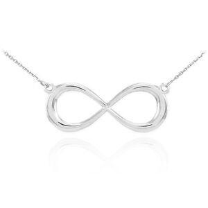 14K-White-Gold-Fashion-Dainty-Infinity-Sign-Pendant-Womens-Necklace ...