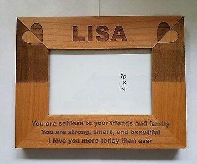 Personalized Laser Engraved 4x6 frame for Best Friend Birthday Christmas (Best Wood For Laser Engraving)