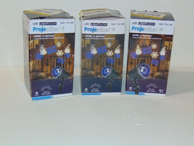 3 Duffle LED Projection Snowman Motion Stake Light Set Outdoor Christmas