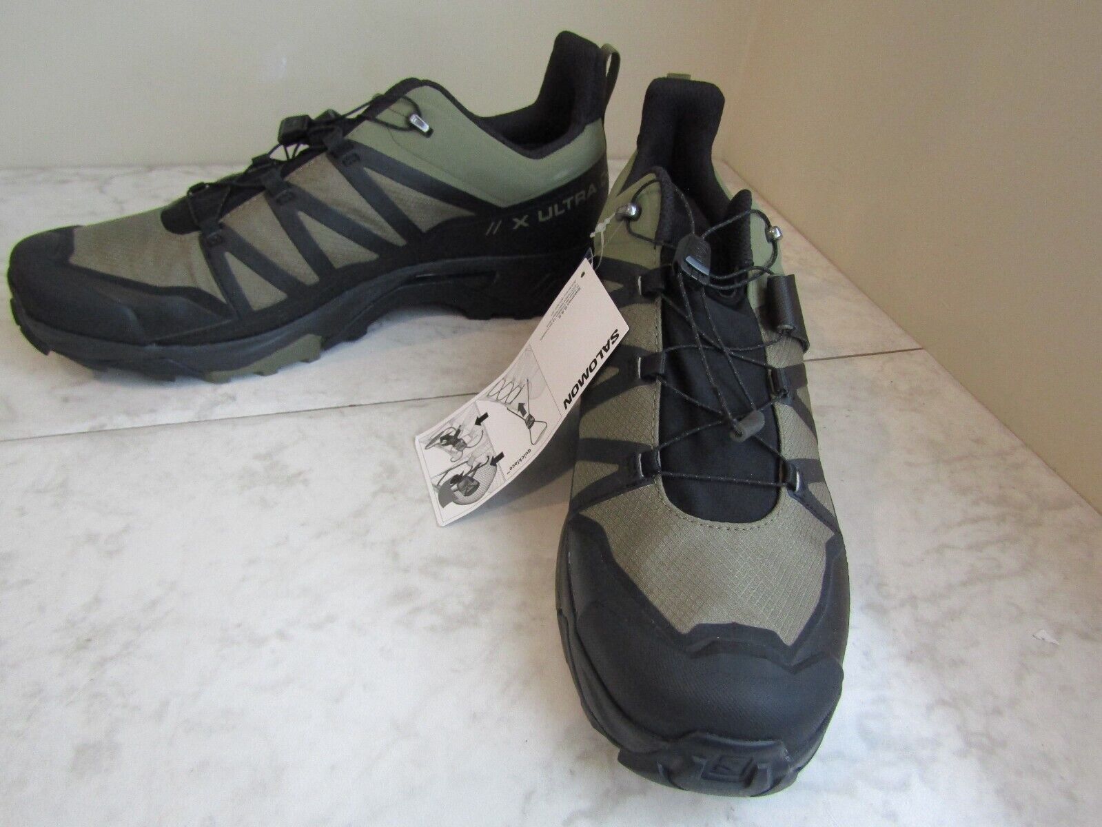 NIB SALOMON Men's X Ultra 4 GTX Gore-Tex Shoes Green Black Olive Waterproof 13