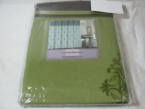 home collection eco design Home Collection Design Shower ECO Embroidered New Curtain Crest Sage