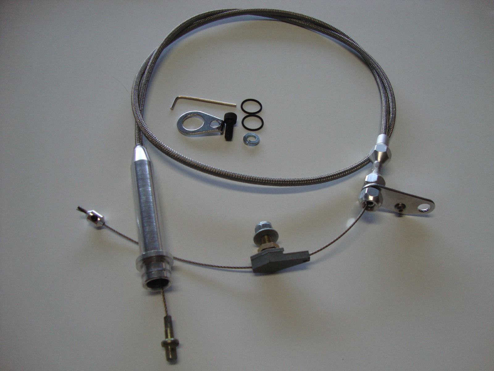 700R4 STAINLESS BRAIDED KICKDOWN CABLE SBC BBC TRANSMISSION DETENT