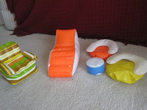 Vintage barbie blow up furniture 5 piece good condition | eBay