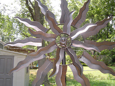 Kinetic wind Sculpture Modern Art SUN Dual ...