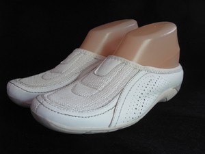 Naturalizer-Womens-White-Leather-Mesh-Slip-on-Mules-Walking-YARO-7W ...