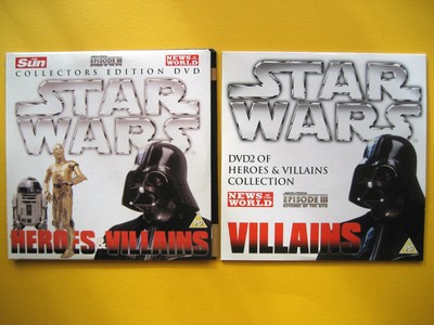 HEROES AND VILLAINS SPECIAL DVD'S THE SUN/NOTW NEWSPAPER PROMOTION (2 DVD'S)