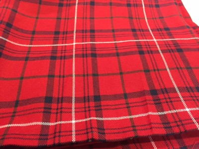 NEW ROSE RED MODERN TARTAN  10 OZ WOOL FABRIC   1.5 YDS. MADE SCOTLAND