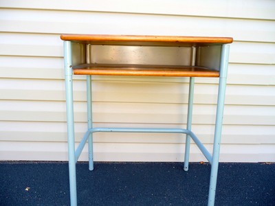 VINTAGE STUDENT SCHOOL DESK WITH WOOD TOP ...