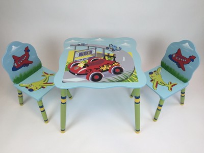 3 Piece Kids Wood Table and Chairs ...