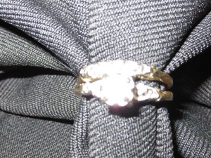 ... Vintage Ladys Multi tone White  Yellow Gold Diamond Wedding Ring Set