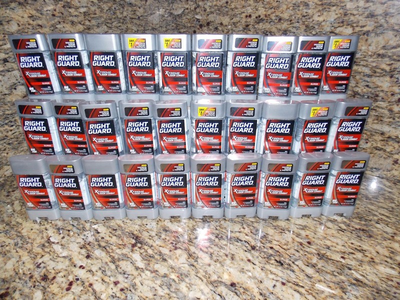 MEGA LOT OF 30 NEW Right Guard Xtreme Odor Combat 4 oz SURGE GEL Deodorants
