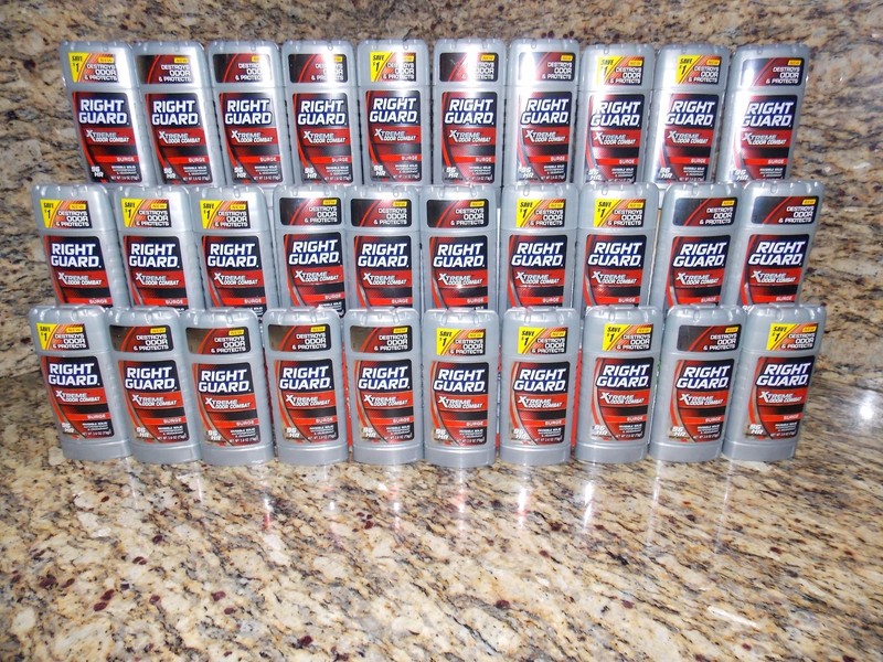 MEGA LOT OF 30 NEW Right Guard Xtreme Odor Combat 2.6 oz SURGE Solid Deodorants