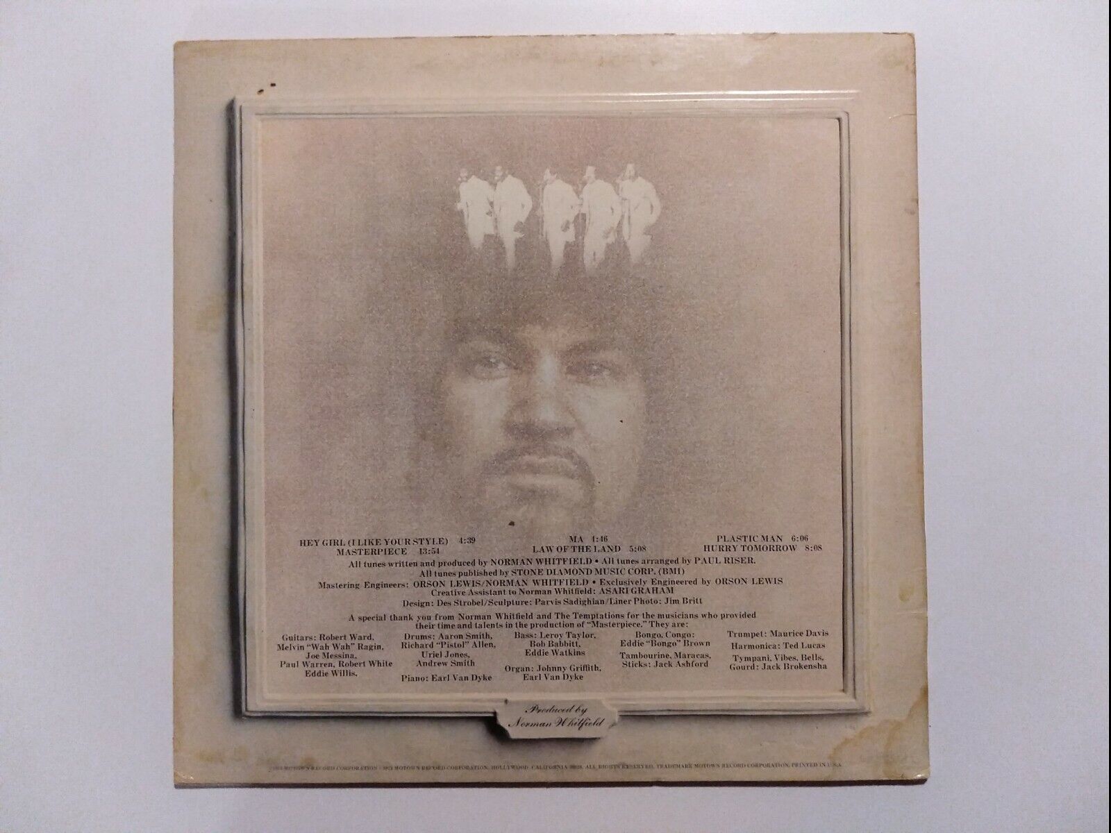 1973 The Temptations "Masterpiece" Gordy/Motown G965L Stereo LP Vinyl Record 