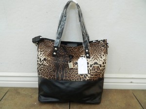 NWT! Jessica Simpson Leopard Print Faux Leather Getaway Tote