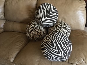Zebra and Leopard Animal Print Pillows in The Shape of Round Balls eBay