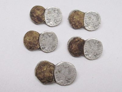 Vintage Faux Germany Bavaria Foreign Coin Antler Button Set Lot of 5 ST Metal