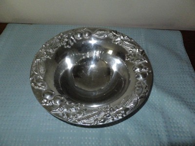 Mariposa Silver Colored Large Serving Bowl Salad ...