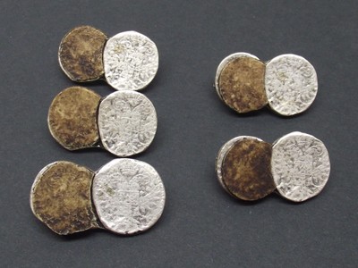 Vintage Faux Germany Bavaria Foreign Coin Antler Button Set Lot of 5 ST Metal