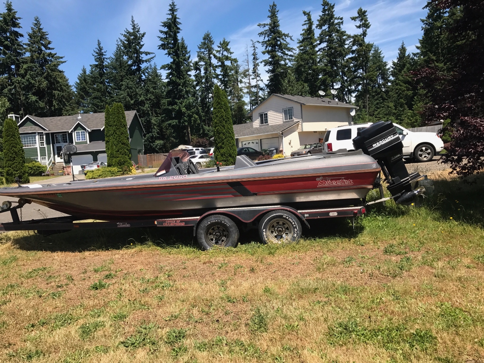 1988 Skeeter Fishing Boat w Dual Axle Trailer, Graham WA | No Fees & No Reserve