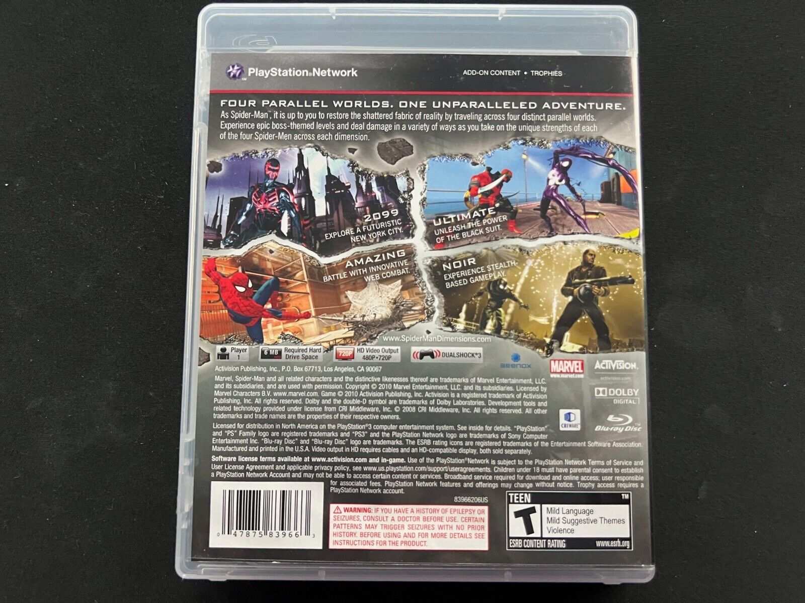 Spider-Man: Shattered Dimensions (PlayStation 3, 2010)