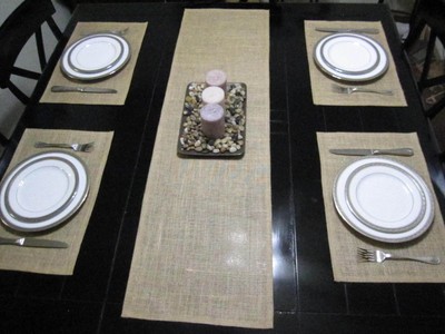 Burlap Table Runner and placemats (set of ...