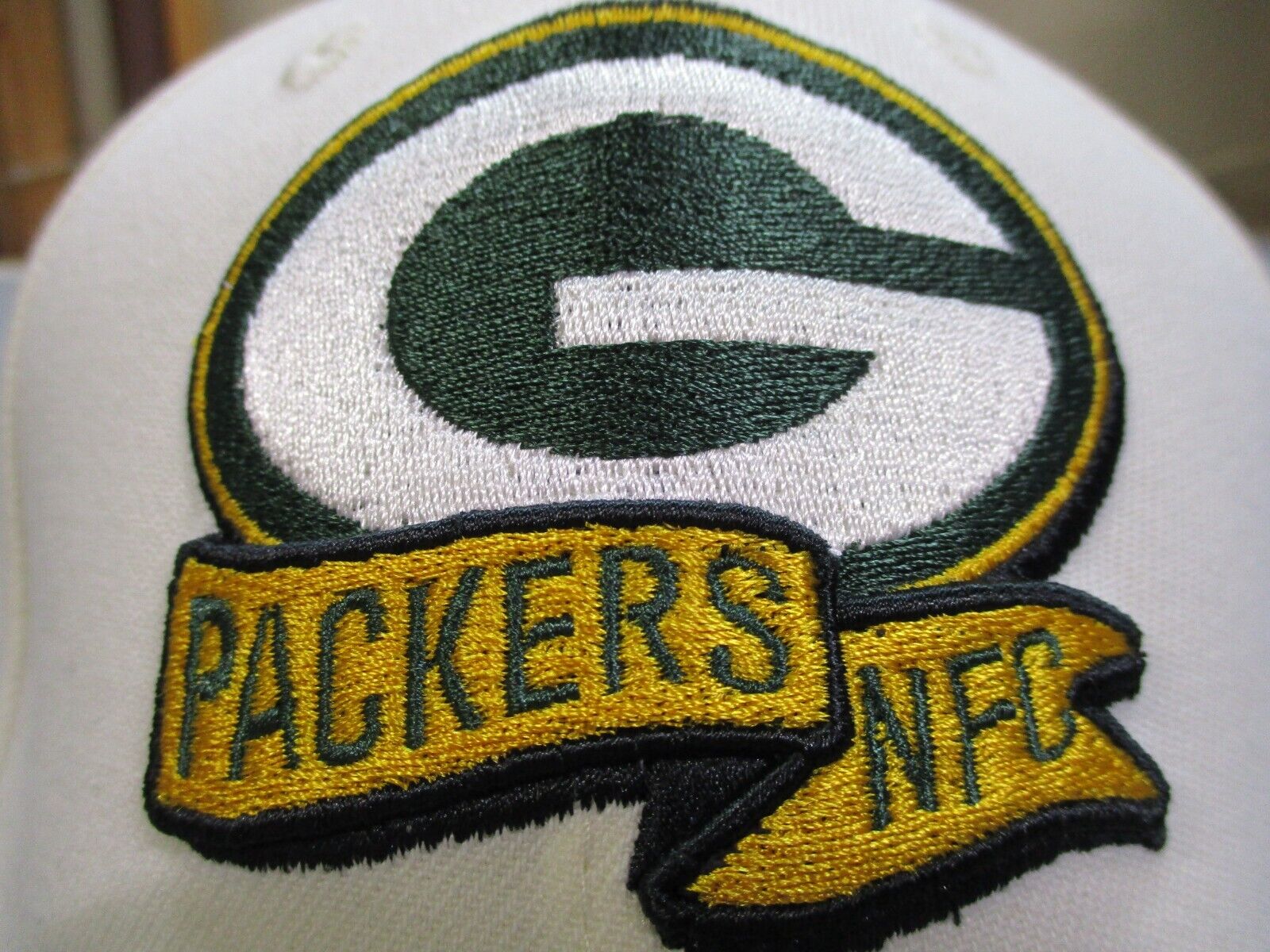 Green Bay Packers Hat Cap White Medium/Large New Era On Field Fitted NFL NFC