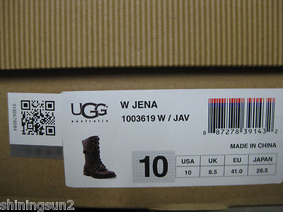 Pre-owned Ugg Jena Women Short Boots Leather Java Us 10 /uk 8.5 /eu 41 /jp 26.5 In Brown