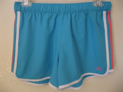 new adidas girls shorts xl running light blue athletic gym beach idol ...