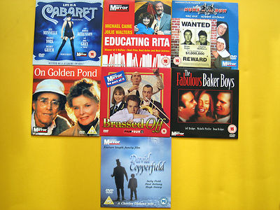 FEATURE FILM DVD SELECTION, DAILY/SUNDAY MIRROR PROMOTIONS (7 DVD'S)