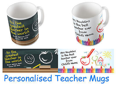 Personalised Best Teacher Mug Add Your Name. Quality Custom Gift For