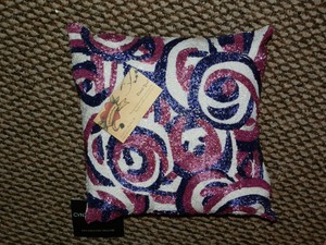 CYNTHIA-ROWLEY-DECOR-THROW-PILLOW-BEAD-WORK-PURPLE-MAGENTA-CREAM-ZIPPER-COVER