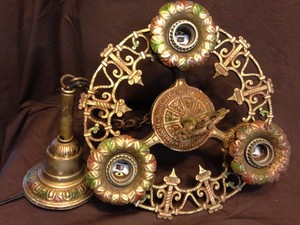 iron  chandelier  Part Chandelier vintage Deco Fixture Vintage  cast Antique Light Iron Lamp Art Cast