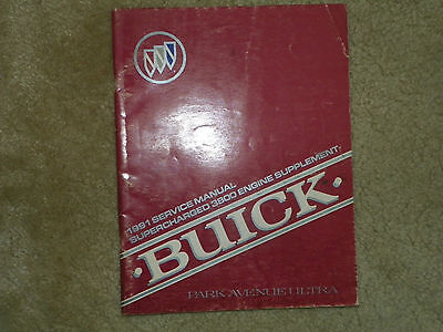 1991 Buick Park Avenue Ultra Service Manual Supercharged 3800 Engines Supplement