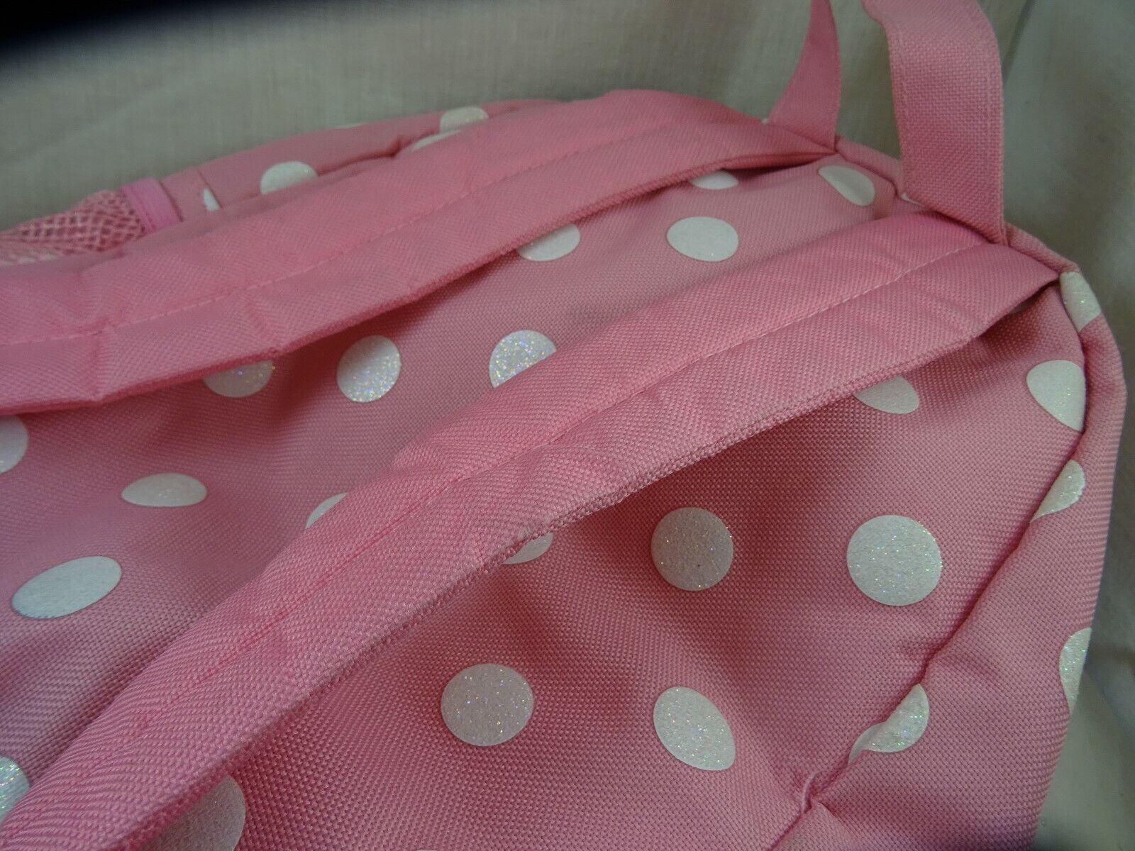 Ruz Disney Minnie Mouse Head Plush Pink Polka Dot Soft Backpack 11"  NEW 
