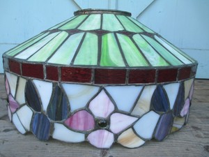 JEWELS table chandelier  Glass VINTAGE  Shade  HANGING old TABLE lamp Slag LAMP vintage lamp chandelier
